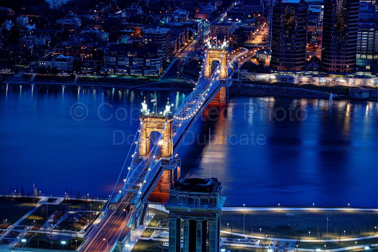 Roebling Bridge from Carew Tower ,Natural